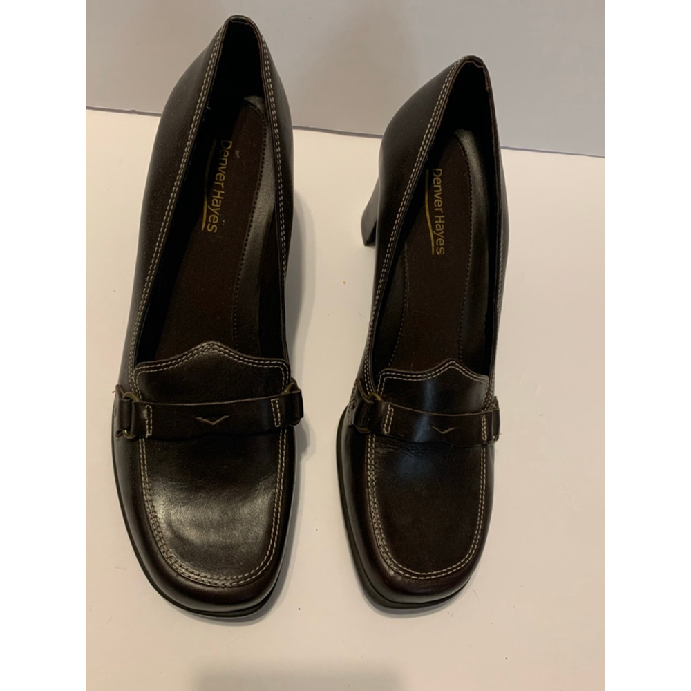 Denver Hayes brown chunky heel loafers size 8.5